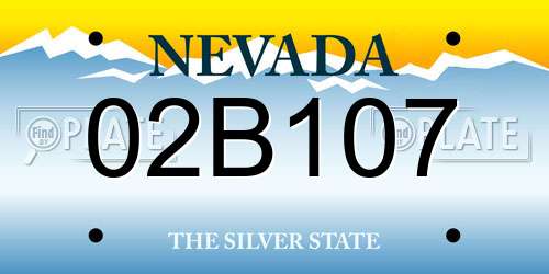 02B107 Nevada License Plate
