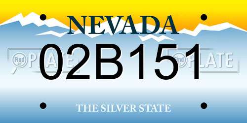 02B151 Nevada License Plate
