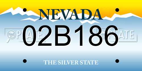 02B186 Nevada License Plate