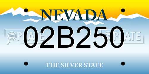 02B250 Nevada License Plate