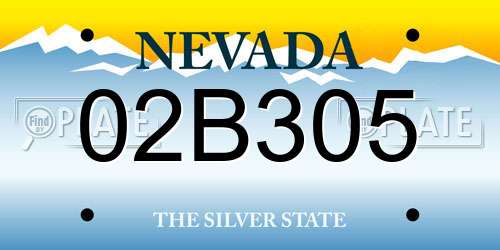 02B305 Nevada License Plate