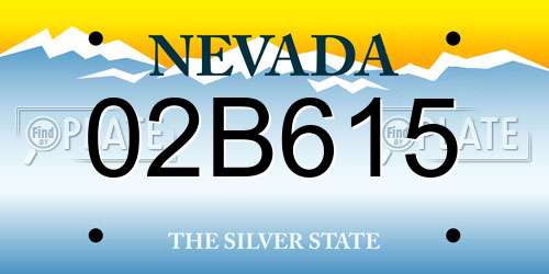 02B615 Nevada License Plate