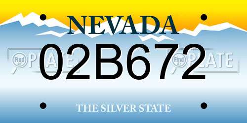 02B672 Nevada License Plate