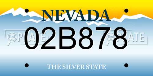02B878 Nevada License Plate