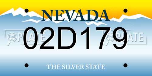 02D179 Nevada License Plate