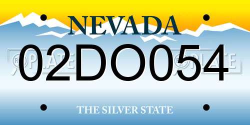 02DO054 Nevada License Plate