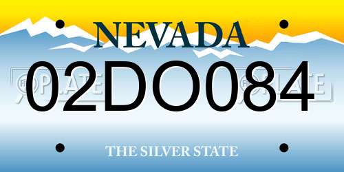 02DO084 Nevada License Plate