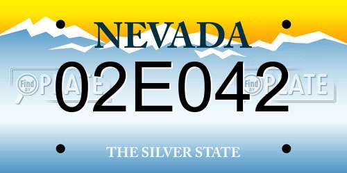 02E042 Nevada License Plate