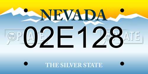 02E128 Nevada License Plate