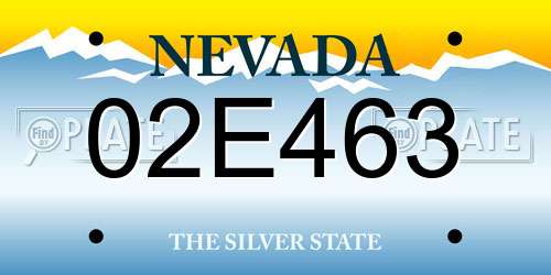 02E463 Nevada License Plate