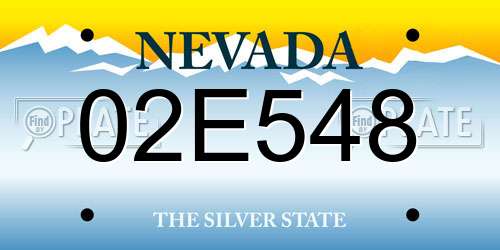 02E548 Nevada License Plate