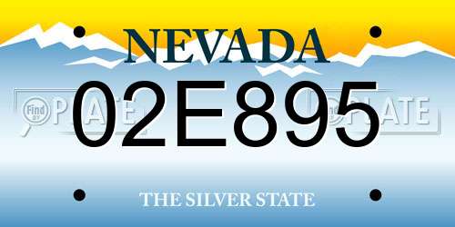 02E895 Nevada License Plate