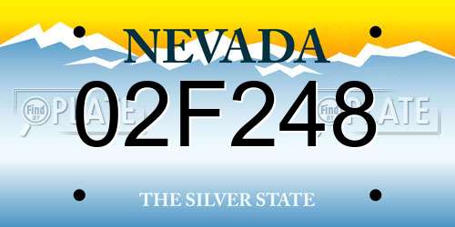 02F248 Nevada License Plate