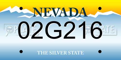 02G216 Nevada License Plate