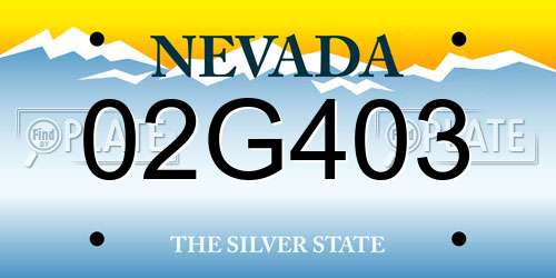 02G403 Nevada License Plate