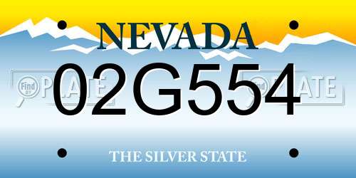 02G554 Nevada License Plate
