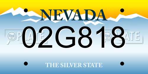 02G818 Nevada License Plate