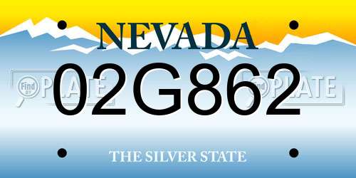 02G862 Nevada License Plate