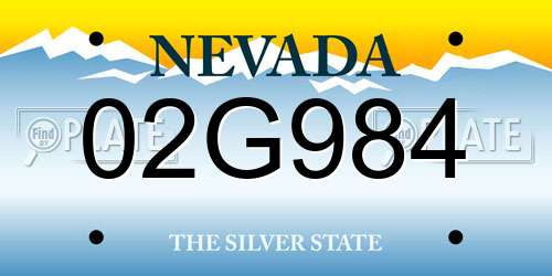 02G984 Nevada License Plate