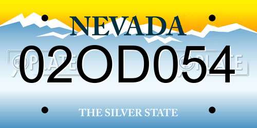 02OD054 Nevada License Plate