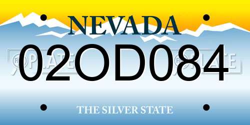 02OD084 Nevada License Plate