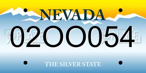 02OO054 Nevada License Plate