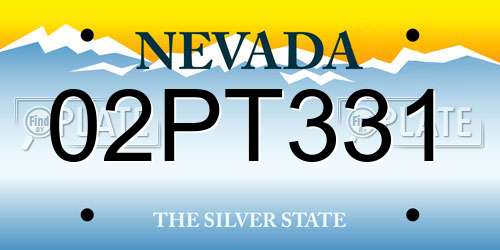 02PT331 Nevada License Plate