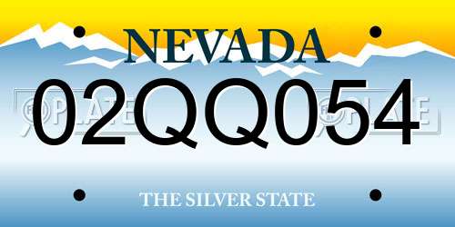 02QQ054 Nevada License Plate