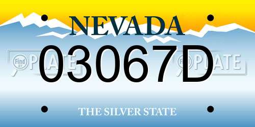 03067D Nevada License Plate