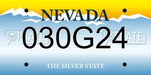 030G24 Nevada License Plate