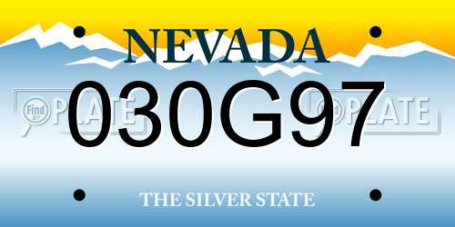 030G97 Nevada License Plate