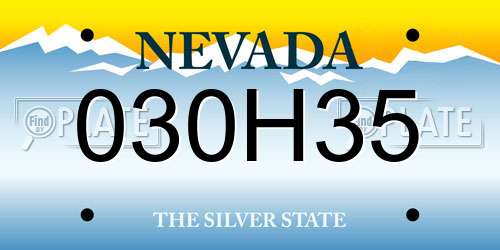 030H35 Nevada License Plate