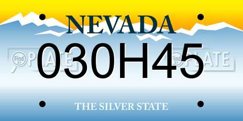 030H45 Nevada License Plate