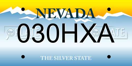 030HXA Nevada License Plate