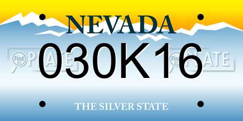 030K16 Nevada License Plate