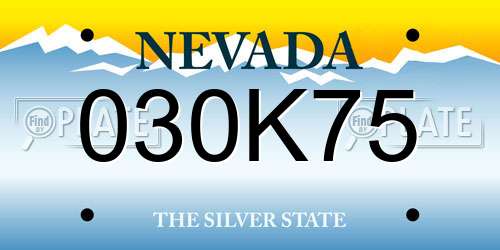 030K75 Nevada License Plate