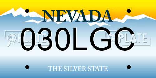 030LGC Nevada License Plate