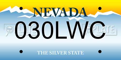 030LWC Nevada License Plate