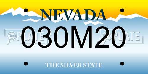 030M20 Nevada License Plate
