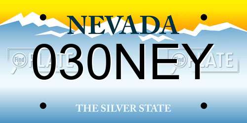 030NEY Nevada License Plate