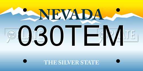 030TEM Nevada License Plate