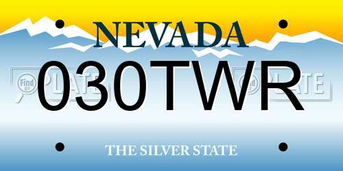 030TWR Nevada License Plate