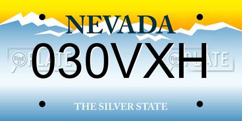 030VXH Nevada License Plate