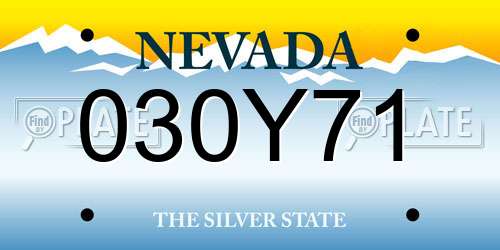 030Y71 Nevada License Plate