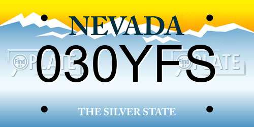 030YFS Nevada License Plate