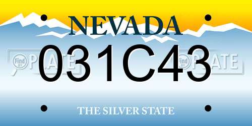 031C43 Nevada License Plate