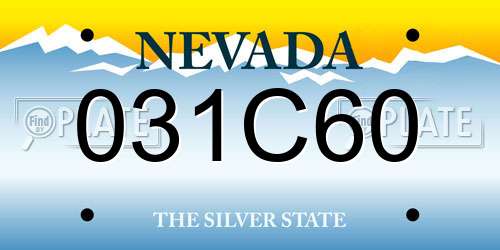 031C60 Nevada License Plate