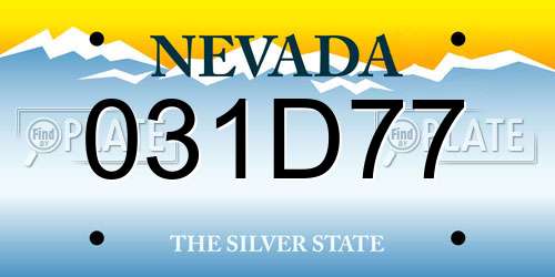 031D77 Nevada License Plate