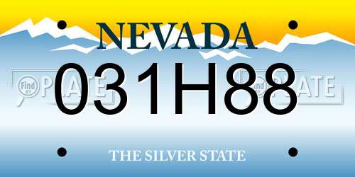 031H88 Nevada License Plate