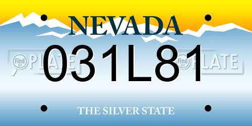 031L81 Nevada License Plate